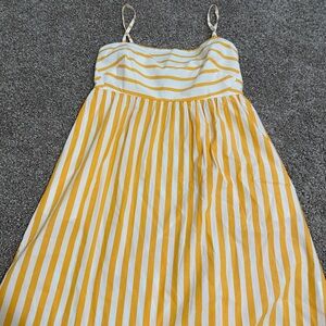 Yellow and White Striped Dress